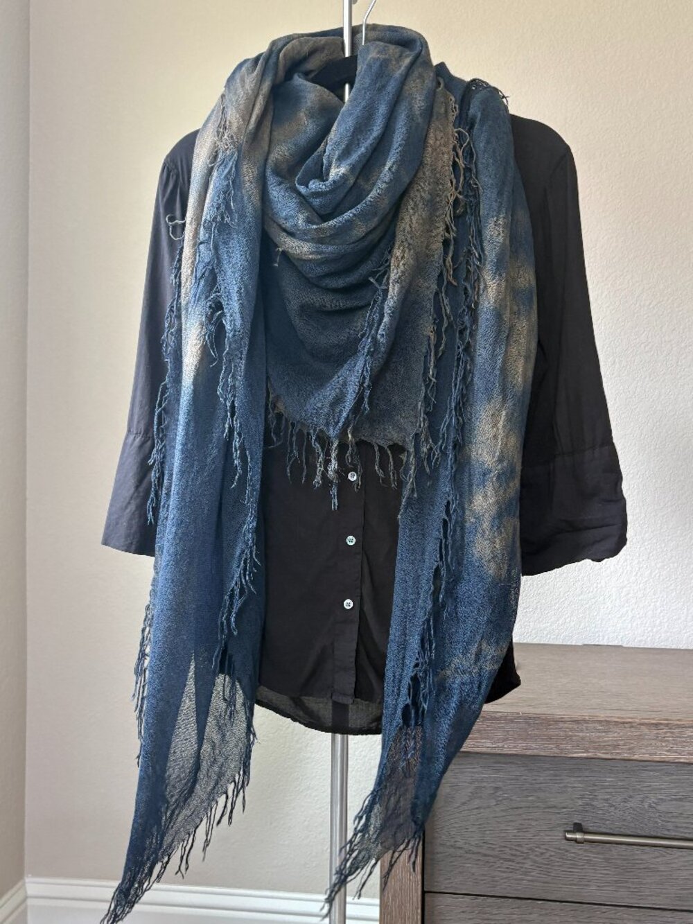 EUC Chan Luu Tie Dye Print Cashmere Silk Scarf
